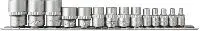 S1S1314SM Набор головок торцевых 1/4", 3/8", 1/2"DR на держателе, внешний TORX®, E4-E24, 14 предме