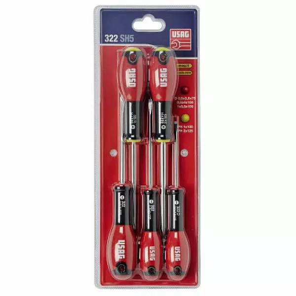 Hабор из 5 отверток для плоских винтов и крестообразных PHILLIPS® 322 SH5 U03220253