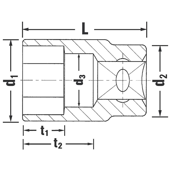 Насадка для торцевых ключей 3/4", 1/2", STAHLWILLE, 03430040, 52 A