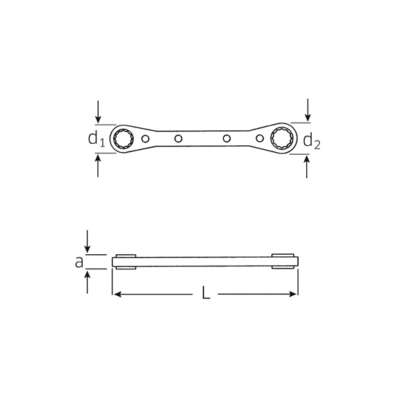 Ключ накидной с трещоткой 17x19 мм, STAHLWILLE, 41131719, 25