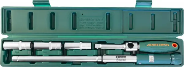 T02170 Ключ баллонный инерционный с динамометрической рукояткой, 70-170 Нм и головками торцевыми в наборе, 17, 19, 21 мм