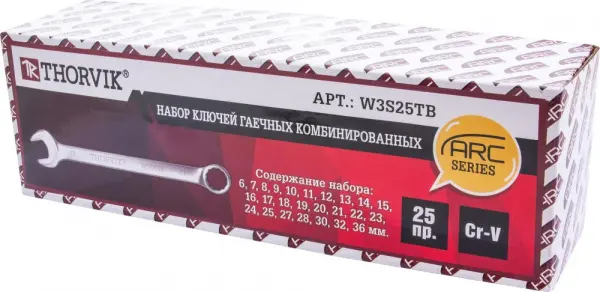 W3S25TB Набор ключей гаечных комбинированных серии ARC в сумке, 6-36 мм, 25 предметов