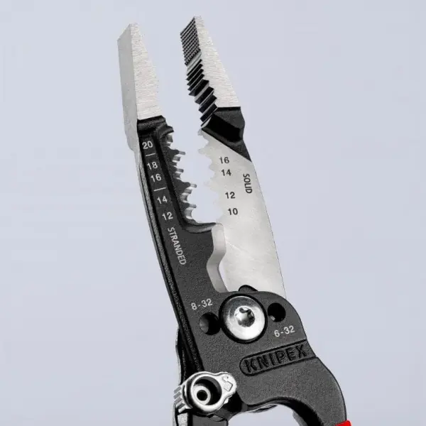 Клещи электромонтажные, 7-в-1, зачистка: 10 - 20 AWG, L-200 мм, 1К ручки KNIPEX 13 71 8 KN-13718