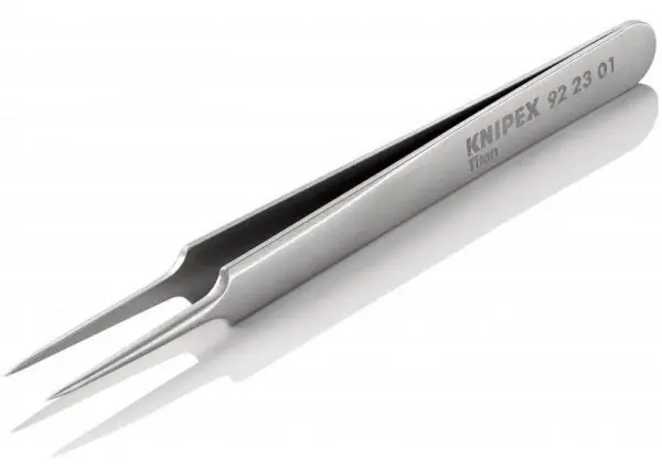 Пинцет титановый, 110 мм, гладкие прямые игловидные губки KNIPEX 92 23 01 KN-922301