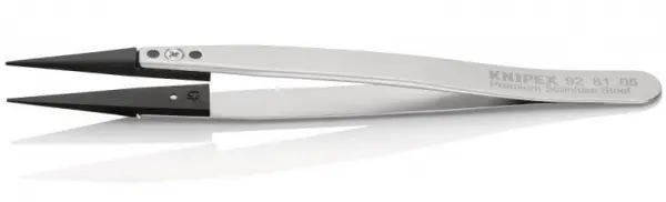 Пинцет ESD гладкие прямые заострённые губки KNIPEX 92 81 05 KN-928105
