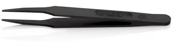 Пинцет углепластиковый ESD, 115 мм, гладкие прямые тупые губки KNIPEX 92 09 01 ESD KN-920901ESD