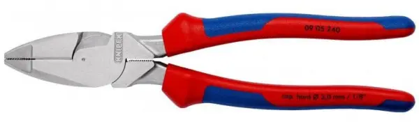 Плоскогубцы электромонтажные Lineman's Pliers L-240 мм, хром, 2К ручки KNIPEX 09 05 240 KN-0905240