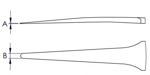 Пинцет ESD гладкие прямые тупые губки KNIPEX 92 81 01 KN-928101
