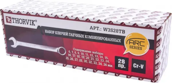 W3S28TB Набор ключей гаечных комбинированных серии ARC в сумке, 6-36 мм, 28 предметов