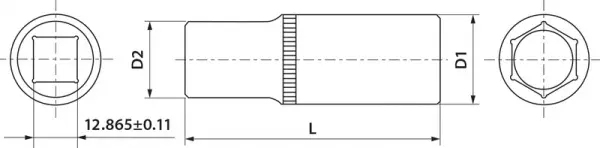 FS11217 Головка торцевая глубокая 1/2"DR, 17 мм