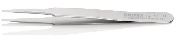 Пинцет прецизионный, 120 мм, гладкие прямые тупые губки KNIPEX 92 51 01 KN-925101