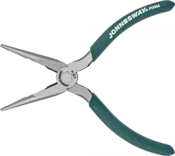P066A Длинногубцы прямые, с ПВХ рукоятками, 160 мм