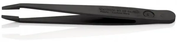 Пинцет углепластиковый ESD, 115 мм, гладкие прямые тупые губки KNIPEX 92 09 04 ESD KN-920904ESD