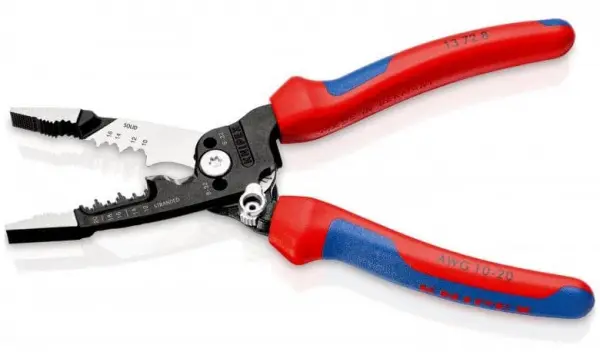 Клещи электромонтажные, 7-в-1, зачистка: 10 - 20 AWG, L-200 мм, 2К ручки KNIPEX 13 72 8 KN-13728