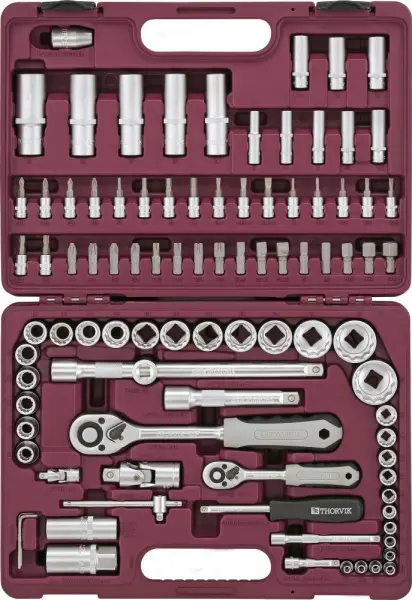 UTS0094/12 Набор инструмента универсальный 1/4", 1/2"DR с головками торцевыми 12-гранными, 94 предмета